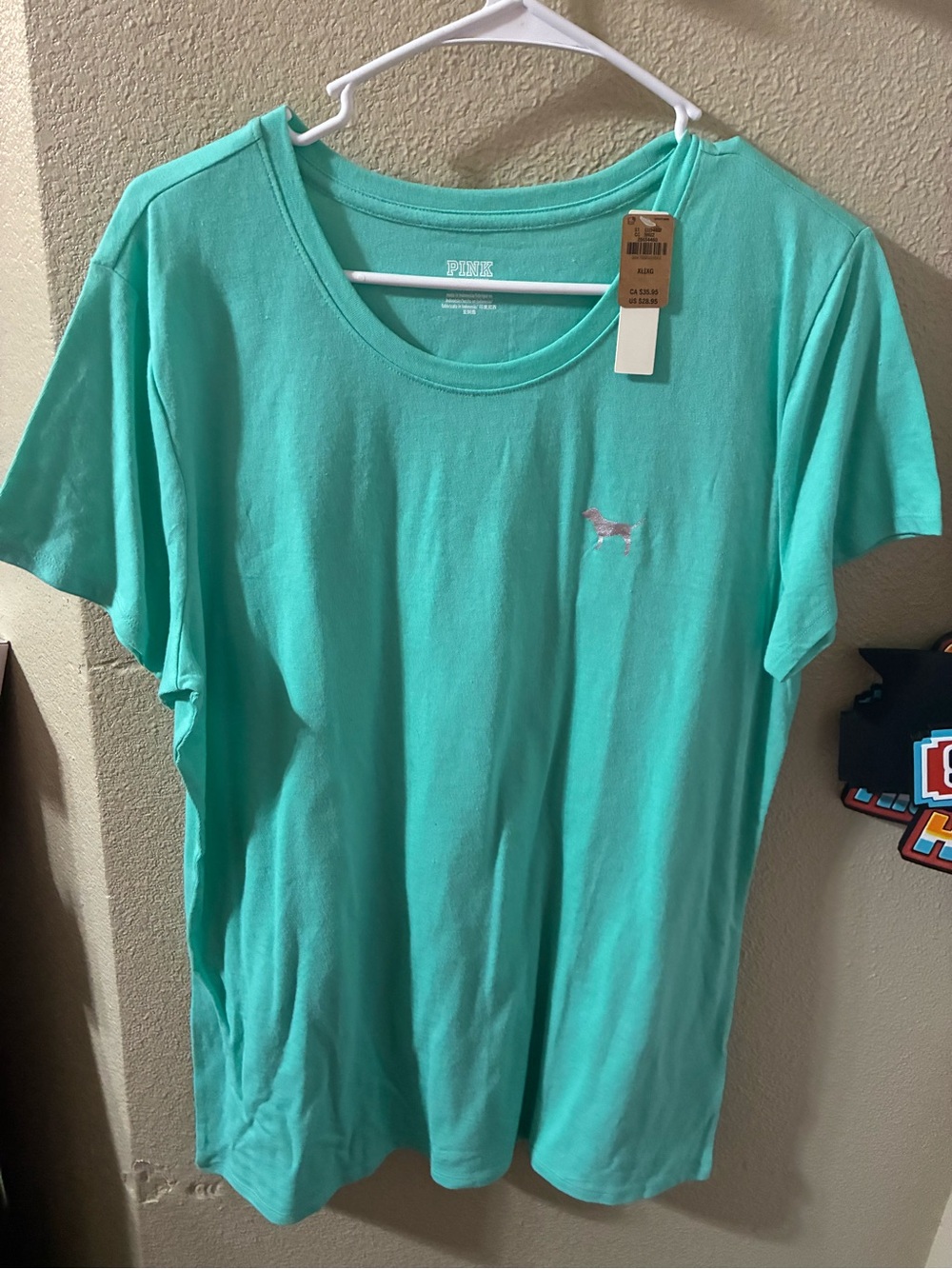 PINK Victoria's Secret Mint Short Sleeve Crew Tee